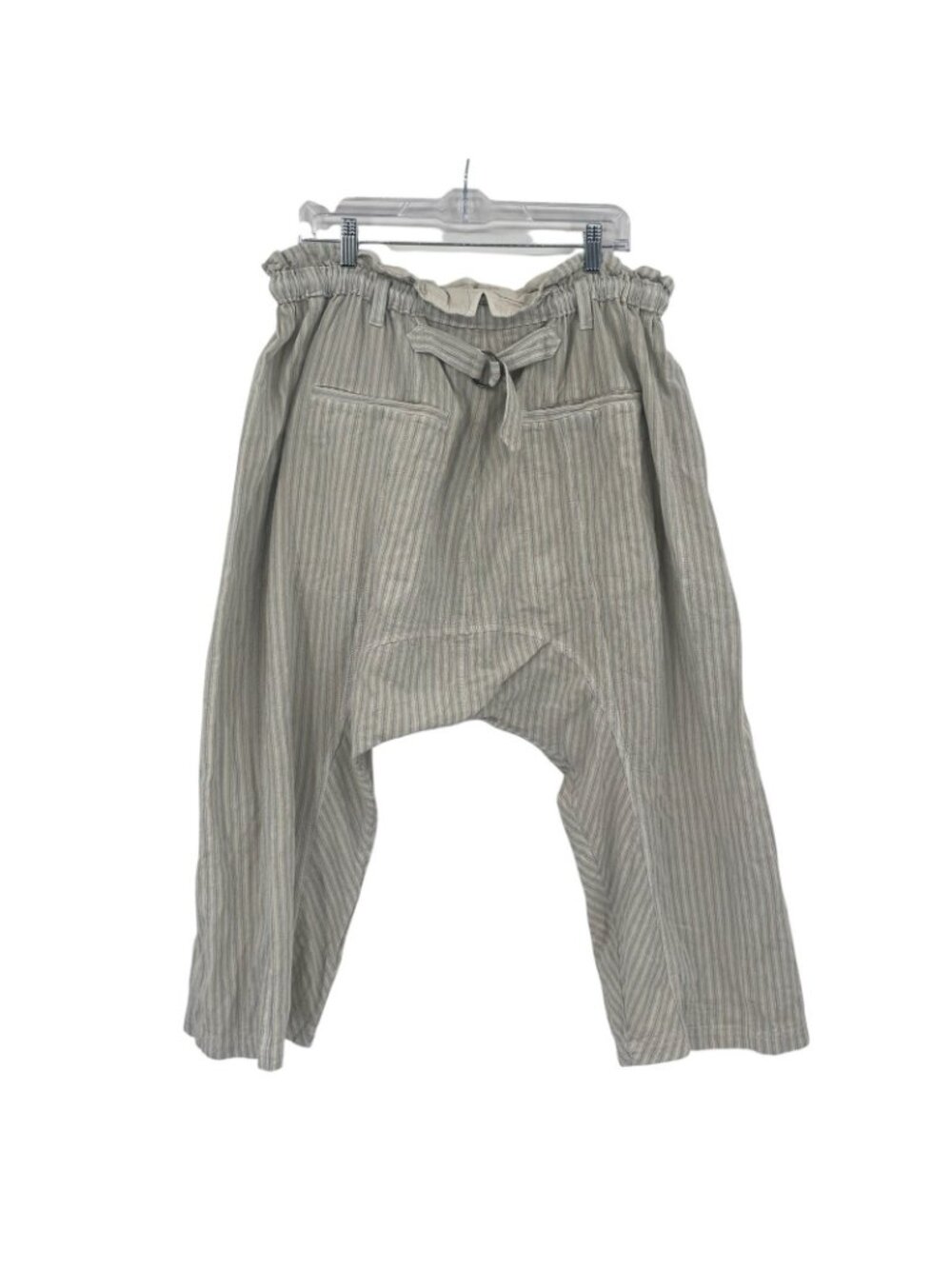 Free People Small Runyon Sky Blue Stripe Oversized Drawstring Harem Pants STAIN - Picture 2 of 16